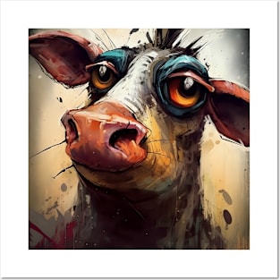 Caricature Abstract Cow Posters and Art